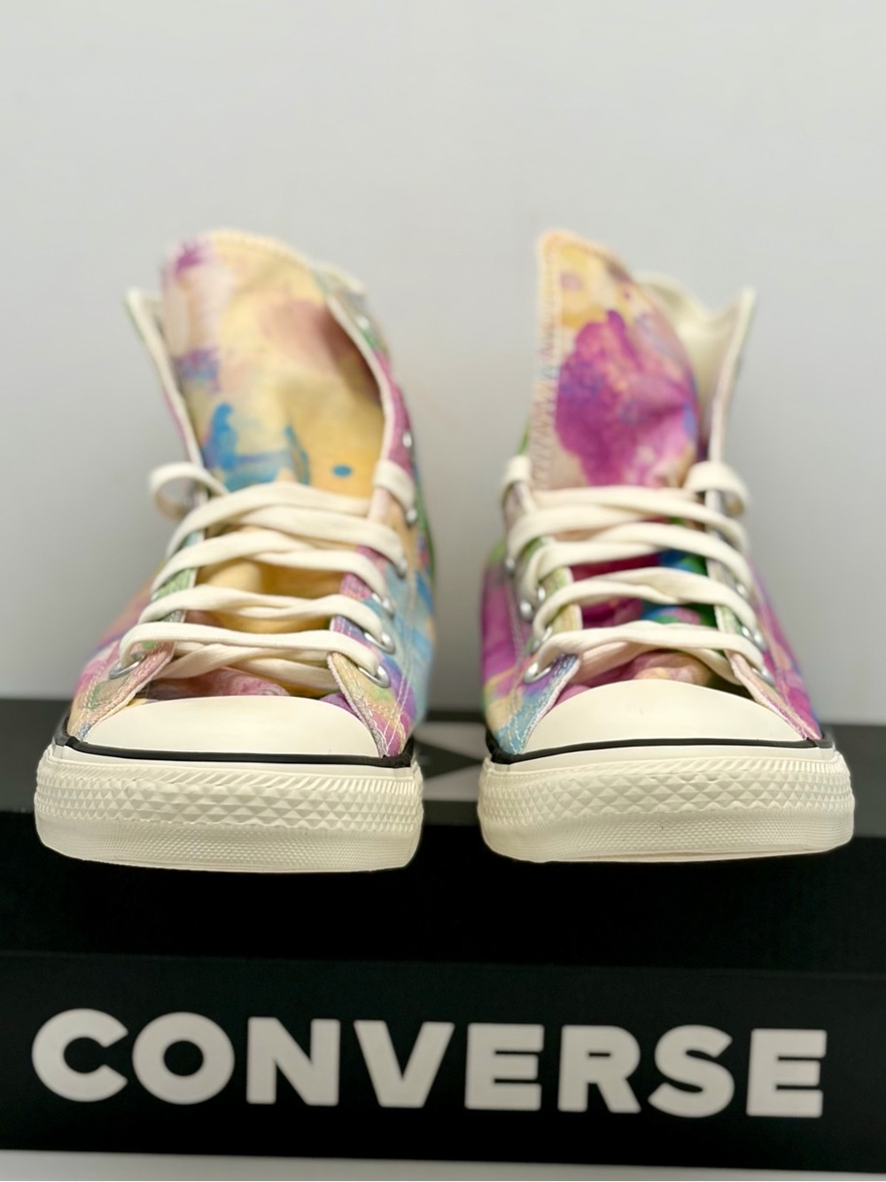 Converse High Top Sneakers - Pastel Multicolor Tie-Dye Man’s 10 - Picture 3 of 11
